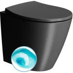 Korlátozott ajánlat Sapho GSI MODO Swirlflush DualGlaze+ álló WC, matt fekete 981026Sapho