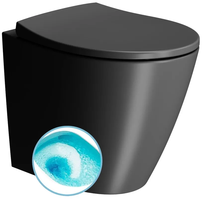 Korlátozott ajánlat Sapho GSI MODO Swirlflush DualGlaze+ álló WC, matt fekete 981026Sapho