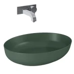 Különleges ajánlat AREZZO design RIKA 52x39,5 cm pultra ültethető mosdó, matt zöld AR-146049Arezzo Design