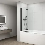 Sapho POLYSAN ROTA BLACK 120 cm kádparaván transzparent üveggel, matt króm FB120Polysan Népszerű