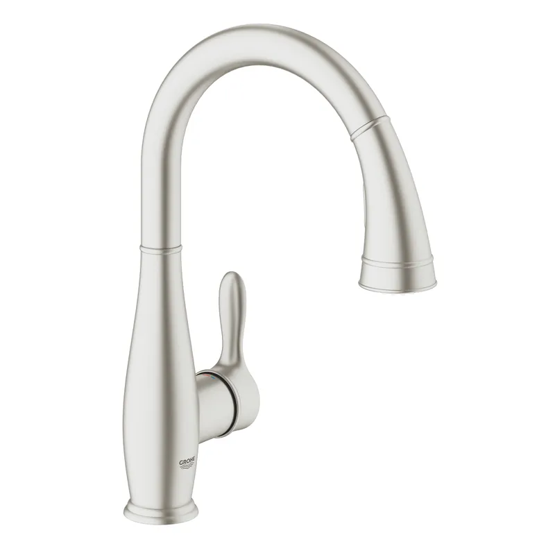 Grohe Parkfield egykaros mosogatócsap kihúzható kétfunkciós zuhanyfejjel, supersteel 30215DC1Grohe Exkluzív ajánlat