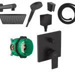 Végkiárusítás Hansgrohe Vernis Shape falsík alatti csaptelep szett, matt fekete SZP-HG29Hansgrohe