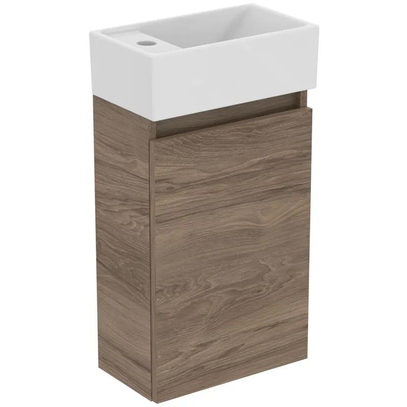 Ideal Standard Eurovit+ 35 cm fali szekrény balos mosdóval, Flint Hickory R0570Y9Ideal Standard Bestseller