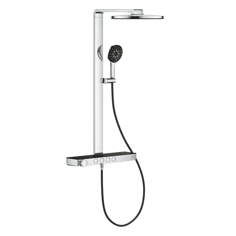 Rendeld meg most Grohe Rainshower Aqua Pure termosztátos zuhanyrendszer falra szerelésre, króm/fekete 101680KI00Grohe