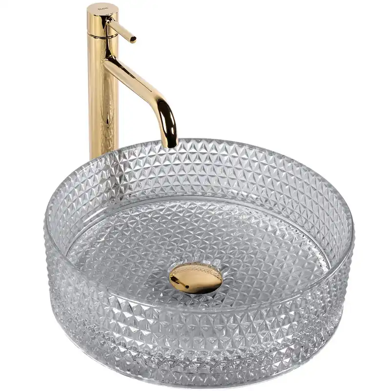 REA Cristal Light Grey pultra ültethető üvegmosdó REA-U9615Rea Biztonságos fizetés