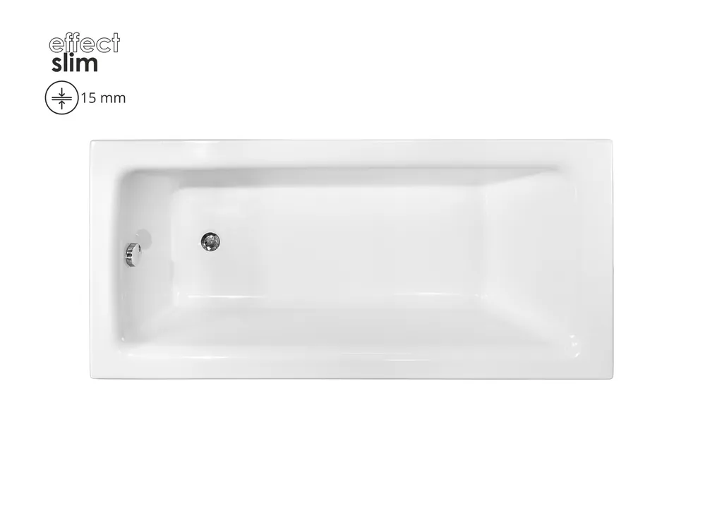 Outlet Besco TALIA SLIM 160x75 cm egyenes kád, fehér WAT-160-SLBesco