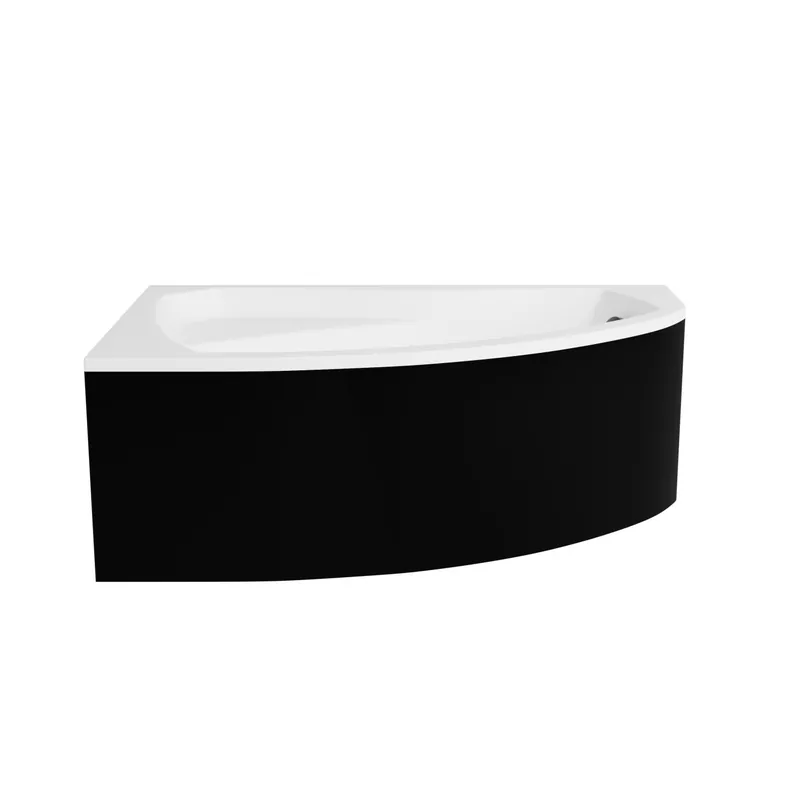 Outlet Besco RIMA 130 cm univerzális kád előlap, matt fekete OAR-130-NSCBesco