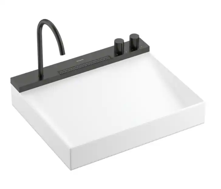Gyors kiszállítás Hansgrohe Avalegra AquaUnit 580/475 mosdórendszer zuhanyvízsugárral, szálcsiszolt fekete króm 22472340Hansgrohe