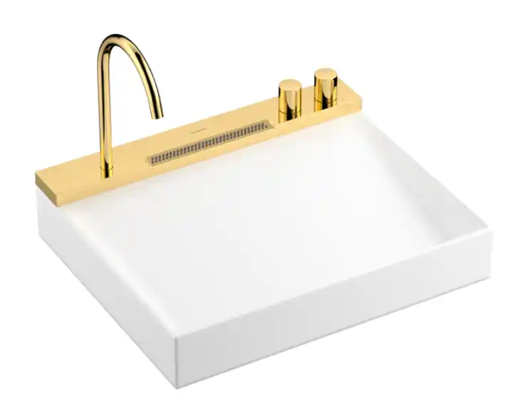 Hansgrohe Avalegra AquaUnit 580/475 mosdórendszer zuhanyvízsugárral, polírozott arany hatású 22472990Hansgrohe Legjobb ár