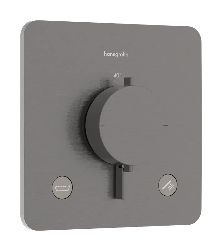 Vedd meg most Hansgrohe Ecostat Comfort Q 2 funkciós falsík alatti termosztát beépített biztonsági funkcióval, szálcsiszolt fekete króm 33717340Hansgrohe