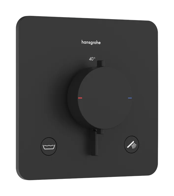 Alacsony ár Hansgrohe Ecostat Comfort Q 2 funkciós falsík alatti termosztát beépített biztonsági funkcióval, matt fekete 33717670Hansgrohe