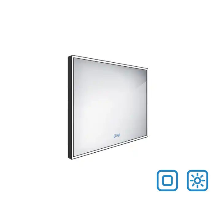 Roltechnik NIMCO 80x70 cm LED tükör érintésérzékelővel, matt fekete ZPC 13003V-90Roltechnik Gyors kiszállítás