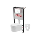 Akció Invena GLAMOUR örvényes wc csésze Alca falsík alatti tartállyal, nyomólappal és lassú záródású ülőkével WC SZETT-GLAMOUR QFSInvena