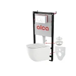 Invena Tinos perem nélküli wc csésze Alca falsík alatti tartállyal, nyomólappal és lassú záródású ülőkével WC SZETT-TINOSInvena Korlátozott ajánlat