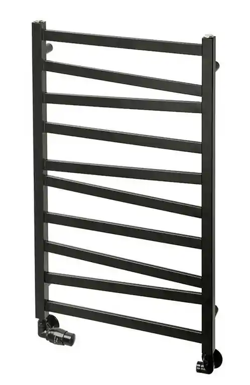Végkiárusítás Radeco River 2 fürdőszobai radiátor 865X530 mm 333 W, fekete (RAL 9005)Radeco