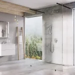 Kedvezményes ár Ravak Free 150 cm Walk-In zuhanyfal Transparent üveggel, fekete GW9FP030SZ1Ravak