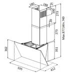 Olcsóbb EVIDO SKY 60B design páraelszívó, 60 cm, fekete üveg CHY6BB.1Evido