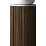 Vásárlói kedvenc AREZZO design SORAYA 40 cm-es kerek, álló alsószekrény, fehér mosdópulttal, 1 ajtó, dió AR-81300240BWArezzo Design
