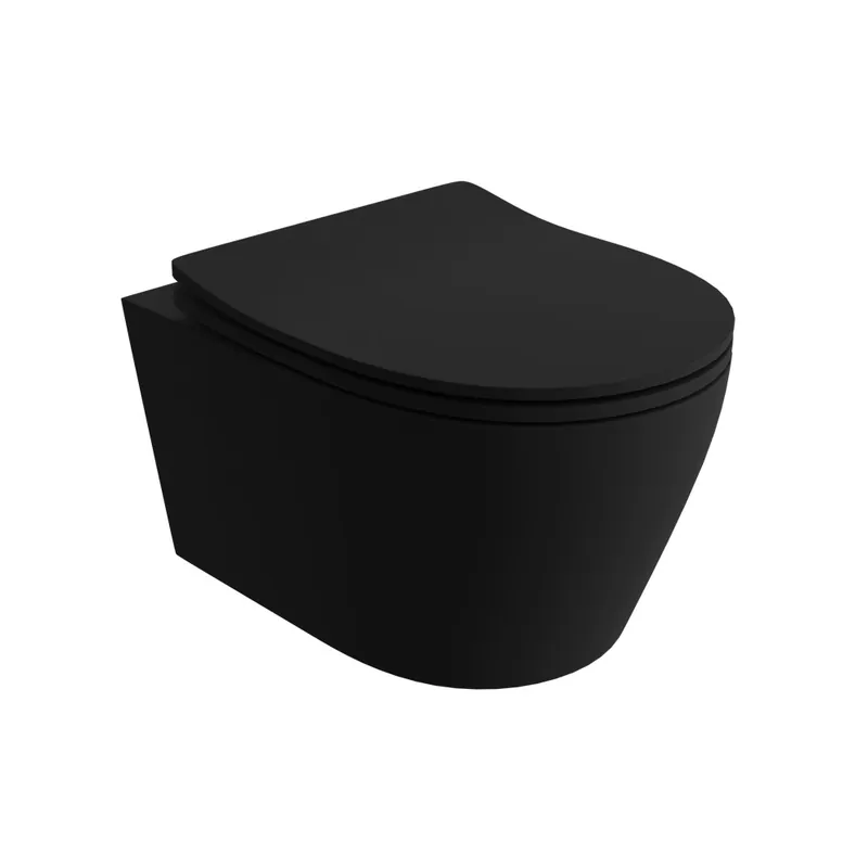 Árcsökkenés Lavita PRAIA BLACK fali wc csésze Soft Close ülőkével, matt fekete 5900378335207Lavita