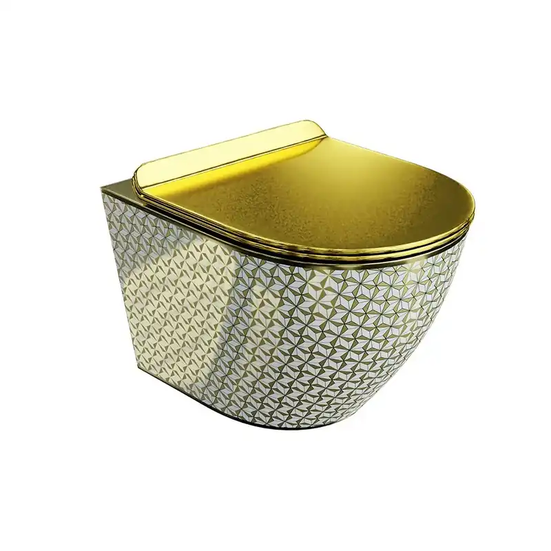 Korlátozott ajánlat Lavita SOFI SLIM Golden Never Die fali wc Soft Close ülőkével, arany mintával 5900378326533Laveo