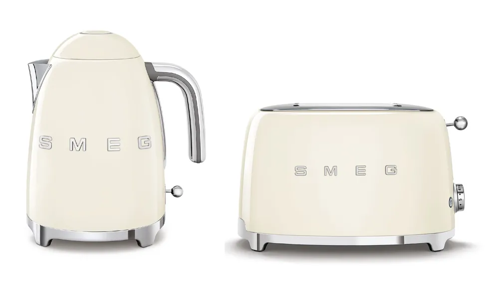 Árengedmény SMEG retro vízforraló és kenyérpirító szett, bézs TSF01CREU/KLF03CREUSMEG