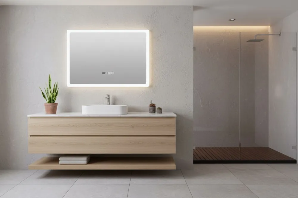Vedd meg most Inspiro Design Biscano Smart 120x70 cm fürdőszobai tükör LED keretvilágítással TBI-120x70Inspiro Design