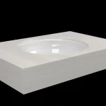 Legjobb ár DesignFlow - Mediterrán Kerámia - Egyedi, kézzel készített mosdópult - 800x550x120 - Kerek mosdó - Travertino Ivory