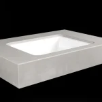DesignFlow - Mediterrán Kerámia - Egyedi, kézzel készített mosdópult - 800x550x120 - Négyszögletes mosdó - Base Ash Vásárlói kedvenc