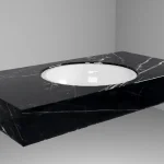 Azonnal elérhető DesignFlow - Mediterrán Kerámia - Egyedi, kézzel készített mosdópult - 1000x550x120 - Kerek mosdó - Marquina Select