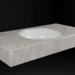 Kedvezmény DesignFlow - Mediterrán Kerámia - Egyedi, kézzel készített mosdópult - 1000x550x120 - Kerek mosdó - Crystal