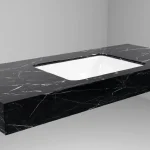 Olcsó DesignFlow - Mediterrán Kerámia - Egyedi, kézzel készített mosdópult - 1200x550x120 - Négyszögletes mosdó - Marquina Select