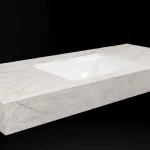 Kiárusítás DesignFlow - Mediterrán Kerámia - Egyedi, kézzel készített mosdópult - 1200x550x120 - Négyszögletes mosdó - Crystal